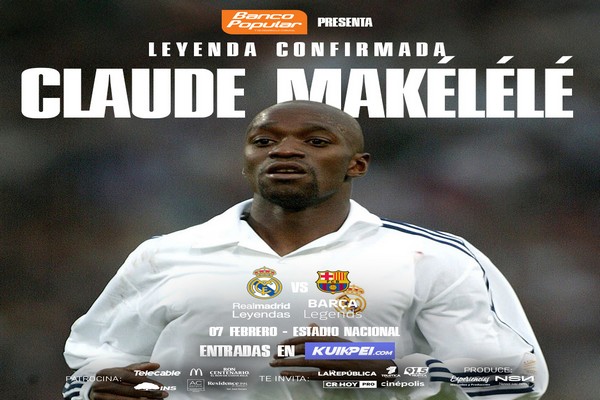 MAKÉLÉLÉ SERÁ UNA DE LAS GRANDES FIGURAS DEL REAL MADRID LEYENDAS EN COSTA RICA