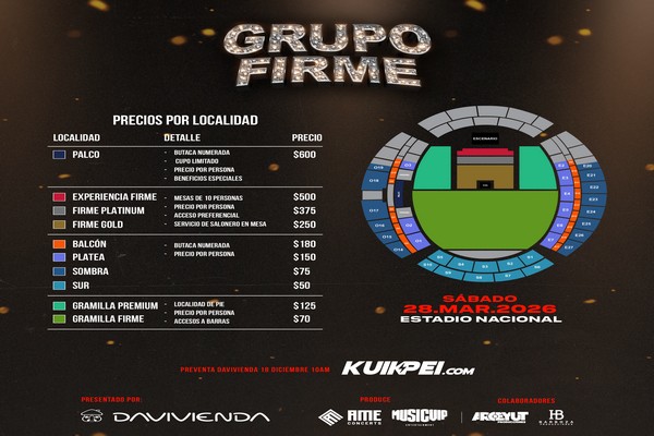 HABILITADAS NUEVAS ENTRADAS PARA EL CONCIERTO DE GRUPO FIRME EN COSTA RICA