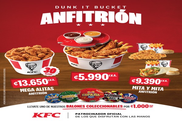 Balones coleccionables y nuevas promociones llegan a KFC durante esta fiesta futbolera