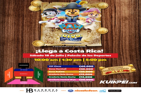 LAS ENTRADAS PARA “PAW PATROL EN VIVO: EN BUSCA DEL TESORO” YA ESTÁN A LA VENTA