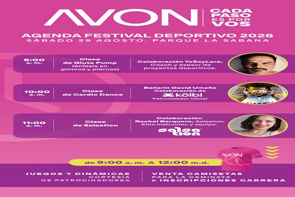 FESTIVAL DEPORTIVO AVON 2026: ¡MOVETE PARA MANTENER EL PASO!