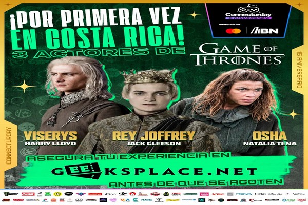 Connecturday 2026 reunira por primera vez en Costa Rica 3 Actores de Game Of Thrones
